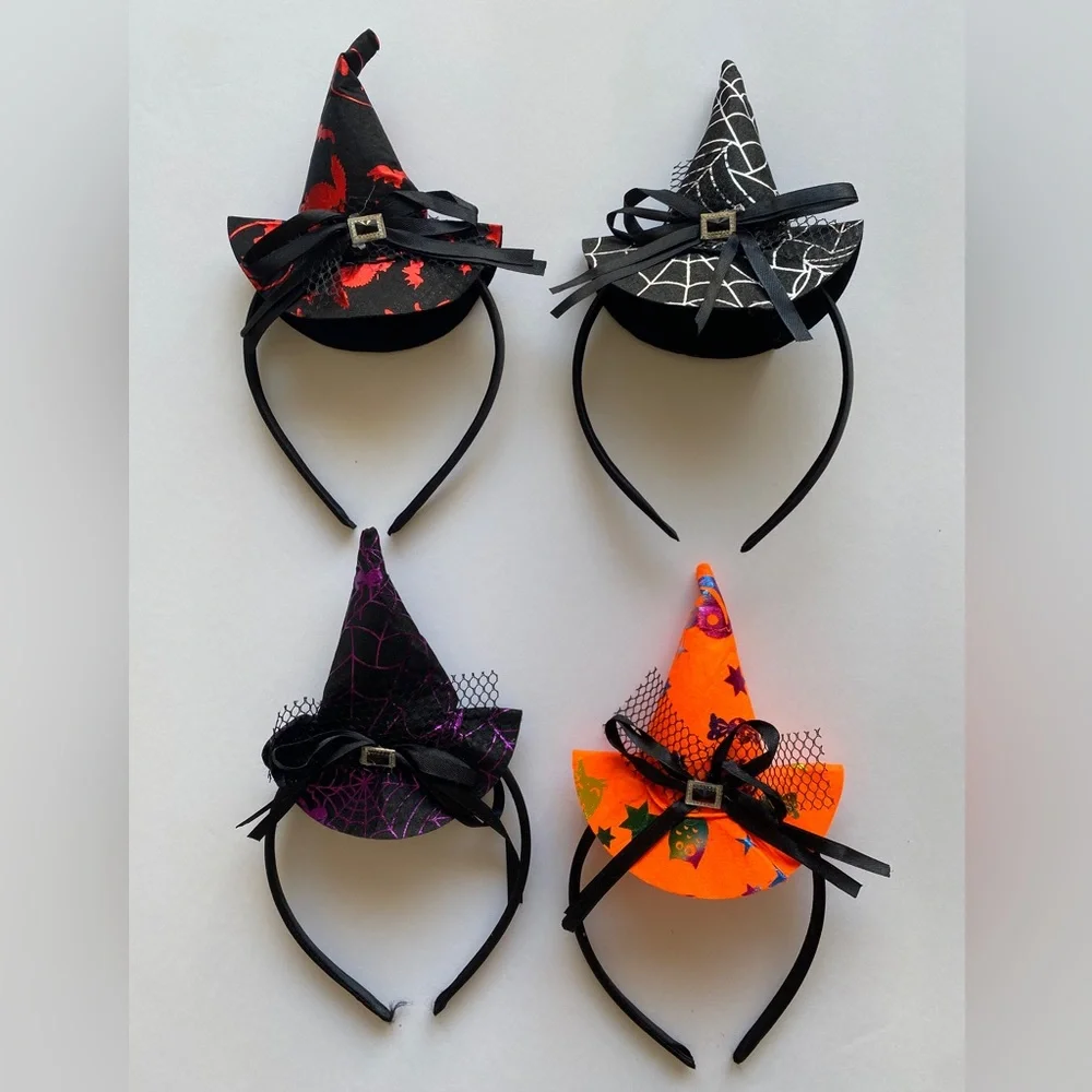 4 Pc Kids Girls‎ Witch Hat Head Bands